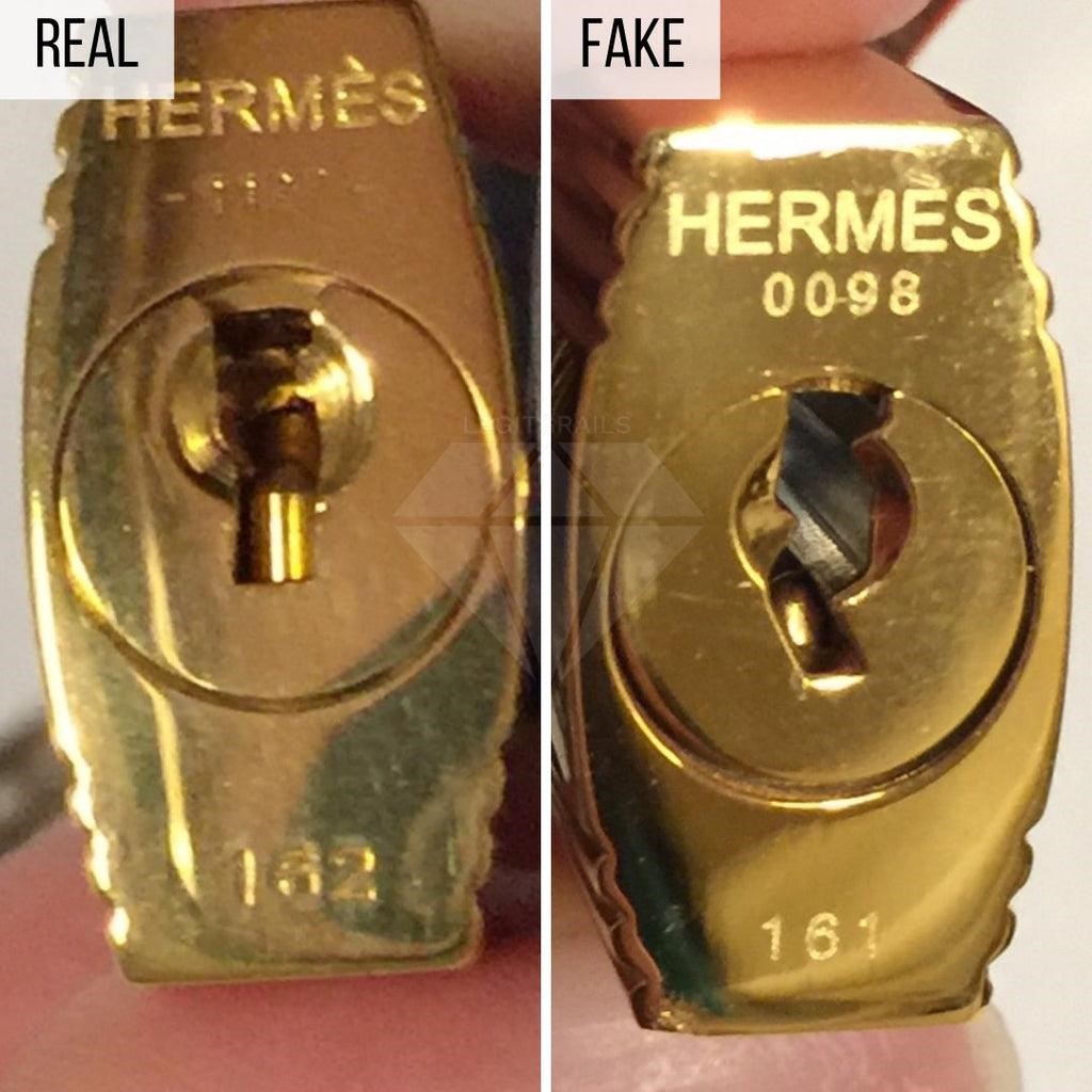 Hermes Birkin lock real vs fake