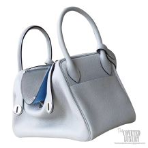 Hermes Lindy 30 Bag Bicolored 4z Gris Mouette Clemence PHW