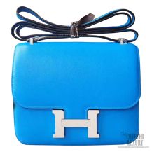 Hermes Mini Constance 18 b5 Blue Zanzibar Swift PHW