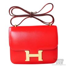 Hermes Mini Constance 18 Bag s5 Rouge Tomate Tadelakt GHW