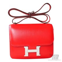 Hermes Mini Constance 18 Bag s5 Rouge Tomate Tadelakt PHW