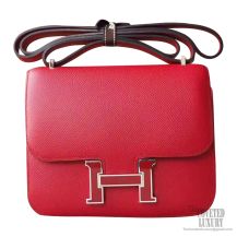 Hermes Mini Constance 18 Bag Bicolored k1 Rouge Grenade Epsom Enamel PHW