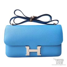 Hermes Constance Elan 25 Bag 2t Blue de Paradise Epsom PHW