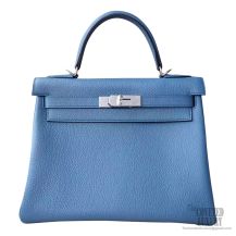 Hermes Kelly 28 Bag r2 Blue Agate Togo PHW