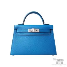 Hermes Mini Kelly II Bag Bicolored 7w Blue Izmir Epsom PHW