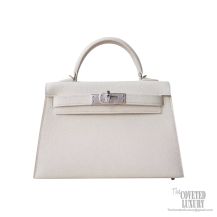 Hermes Mini Kelly II Bag cc01 Blanc Epsom PHW