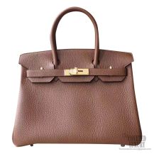 Hermes Birkin 30 Handbag 4a Brulee Togo GHW