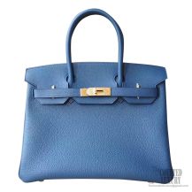 Hermes Birkin 30 Handbag r2 Blue Agate Togo GHW
