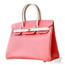 Hermes Birkin 30 Handbag Bicolored t5 rose Jaipur Epsom GHW