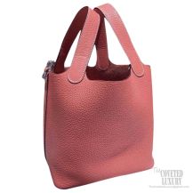 Hermes Picotin Lock 22 Bag Pink Taurillon Clemence
