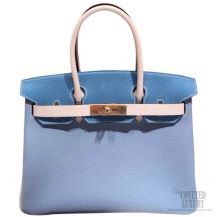 Hermes Birkin 30 Bag Tri-color Blue Epsom GHW