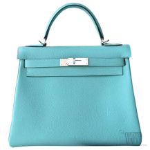 Hermes Kelly 28 Bag Blue Atoll 3p Togo Leather SHW