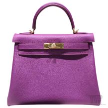 Hermes Kelly 28 Anemone P9 Togo Leather GHW