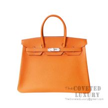 Hermes Birkin 25 Handbag Ck93 Orange Togo SHW