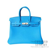 Hermes Birkin 25 Handbag B3 Blue Zanzibar Togo GHW