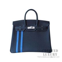 Hermes Birkin 25 Handbag 2Z Bieu Nuit And I7 Blue Zellige Togo SHW