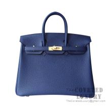 Hermes Birkin 25 Handbag M3 Blue Encre Togo GHW