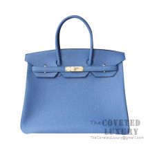 Hermes Birkin 25 Handbag R2 Blue Agate Togo GHW