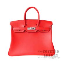 Hermes Birkin 25 Handbag S5 Rouge Tomate Togo SHW