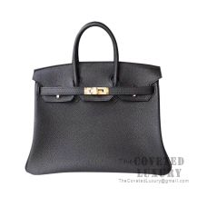 Hermes Birkin 25 Handbag 89 Noir Togo GHW