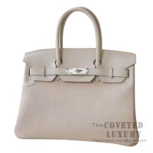 Hermes Birkin 30 Bag 4B Biscuit Grizzly And Swift SHW