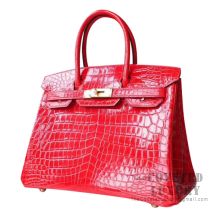 Hermes Birkin 30 Handbag CC95 Braise Shiny Niloticus GHW