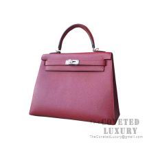 Hermes Kelly 25 Handbag CC55 Rouge H Epsom SHW