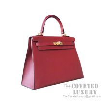 Hermes Kelly 25 Handbag CC55 Rouge H Epsom GHW