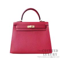 Hermes Kelly 25 Handbag K1 Rouge Grenat Epsom GHW