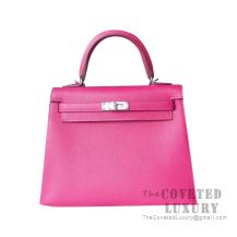 Hermes Kelly 25 Handbag L3 Rose Purple Evercolor SHW