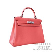 Hermes Kelly 25 Handbag 8T Rose Candy Togo SHW