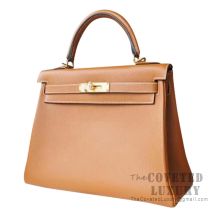 Hermes Kelly 28 Handbag 1H Toffee Evercolor GHW