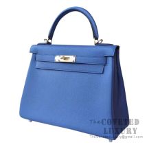 Hermes Kelly 28 Handbag 7E Blue Brighton Togo SHW