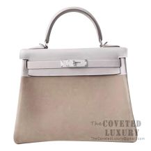 Hermes Kelly 28 Handbag 4B Biscuit Swift And Grizzly SHW