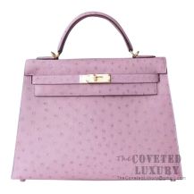 Hermes Kelly 32 Bag lilas Ostrich GHW