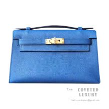 Hermes Mini Kelly I Bag R2 Blue Agate Epsom GHW