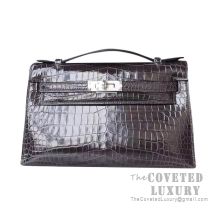 Hermes Mini Kelly I Bag CC88 Graphite Shiny Alligator SHW