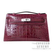 Hermes Mini Kelly I Bag F5 Bourgogne Shiny Niloticus SHW