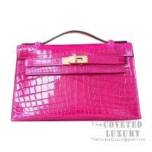 Hermes Mini Kelly I Bag J5 Rose Scheherazade Shiny Niloticus GHW