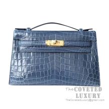 Hermes Mini Kelly I Bag N7 Blue Tempete Shiny Niloticus GHW