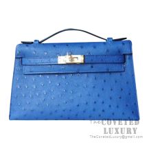 Hermes Mini Kelly I Bag 7T Blue Electric Ostrich GHW
