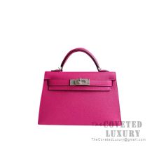 Hermes Mini Kelly II Bag L3 Rose Purple Epsom SHW