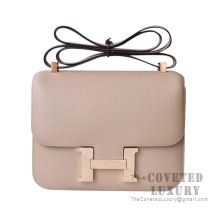 Hermes Constance 23 Bag S2 Trench And 1H Toffee Epsom With Rose Gold Hardware
