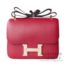 Hermes Constance 23 Bag K1 Rouge Grenat Evercolor GHW