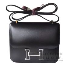 Hermes Mini Constance 18 Bag 89 Noir Box With Enamel Buckle
