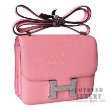 Hermes Mini Constance 18 Bag 1Q Rose Confetti Epsom SHW