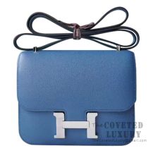 Hermes Mini Constance 18 Bag 7E Blue Brighton Epsom SHW