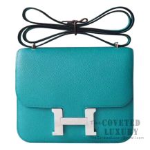 Hermes Mini Constance 18 Bag 7F Blue Paon Epsom SHW