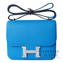 Hermes Mini Constance 18 Bag B3 Blue Zanzibar Epsom SHW