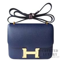 Hermes Mini Constance 18 Bag CC73 Blue Saphir Epsom GHW